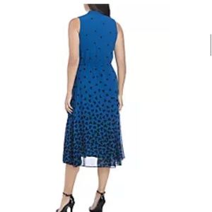 Anne Klein Printed Drawstring Waist Midi Dress Size XS